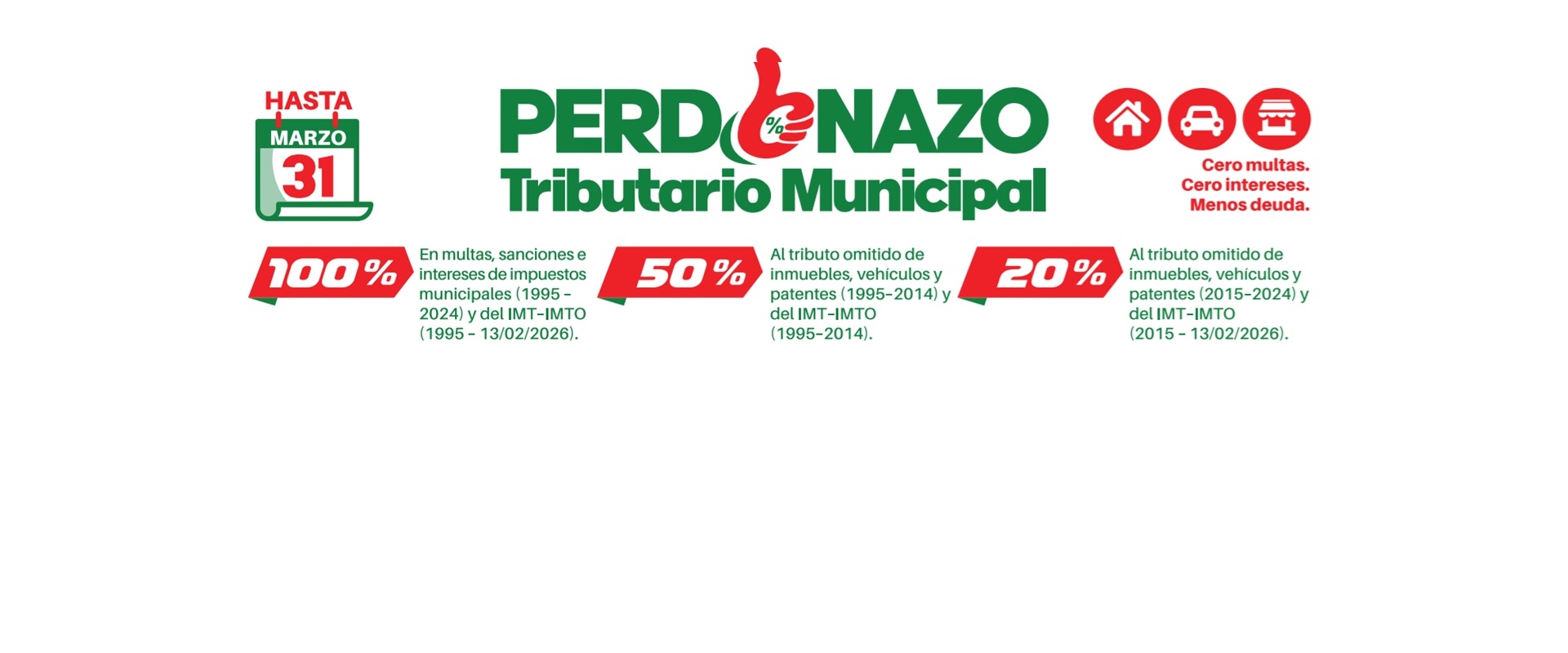 GOBIERNO MUNICIPAL ACTIVA EL “PERDONAZO TRIBUTARIO MUNICIPAL” CON 100% DE DESCUENTO EN MULTAS E INTERESES